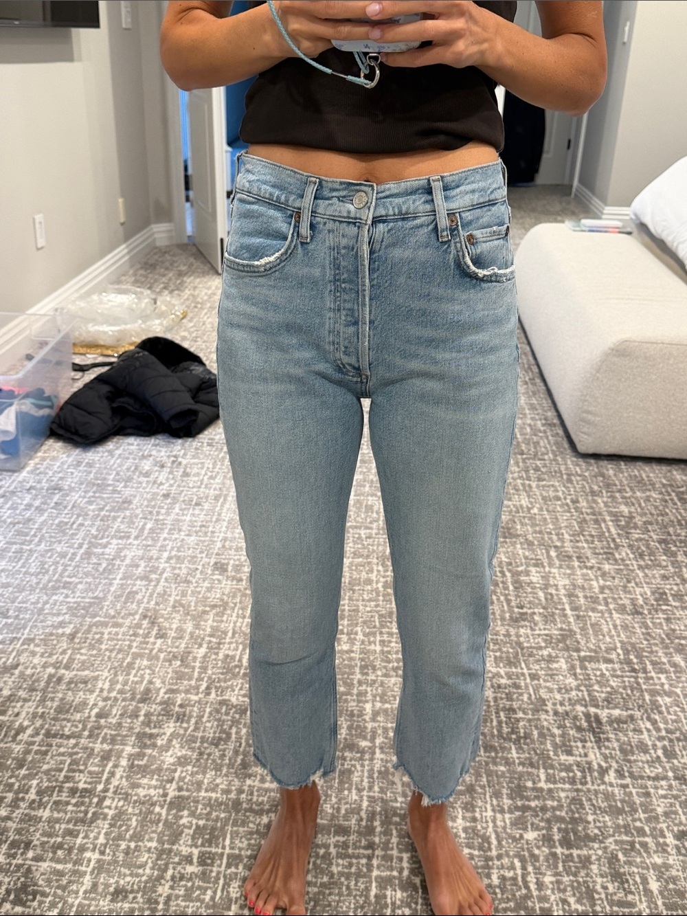 Agolde Women's Skinny Jeans in Light Blue Wash